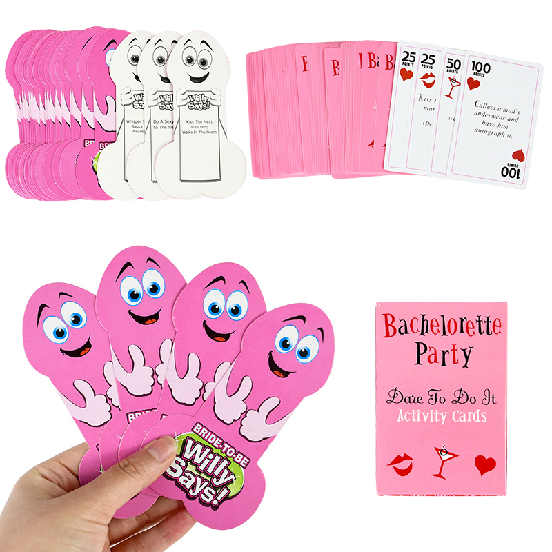 Party Games No Props - バチェロレッテパーティー 真実か挑戦活動ゲームカード 新郎新婦パーティーゲームおもちゃ ブライダルシャワーバー エンターテイメント小道具 装飾ギフト