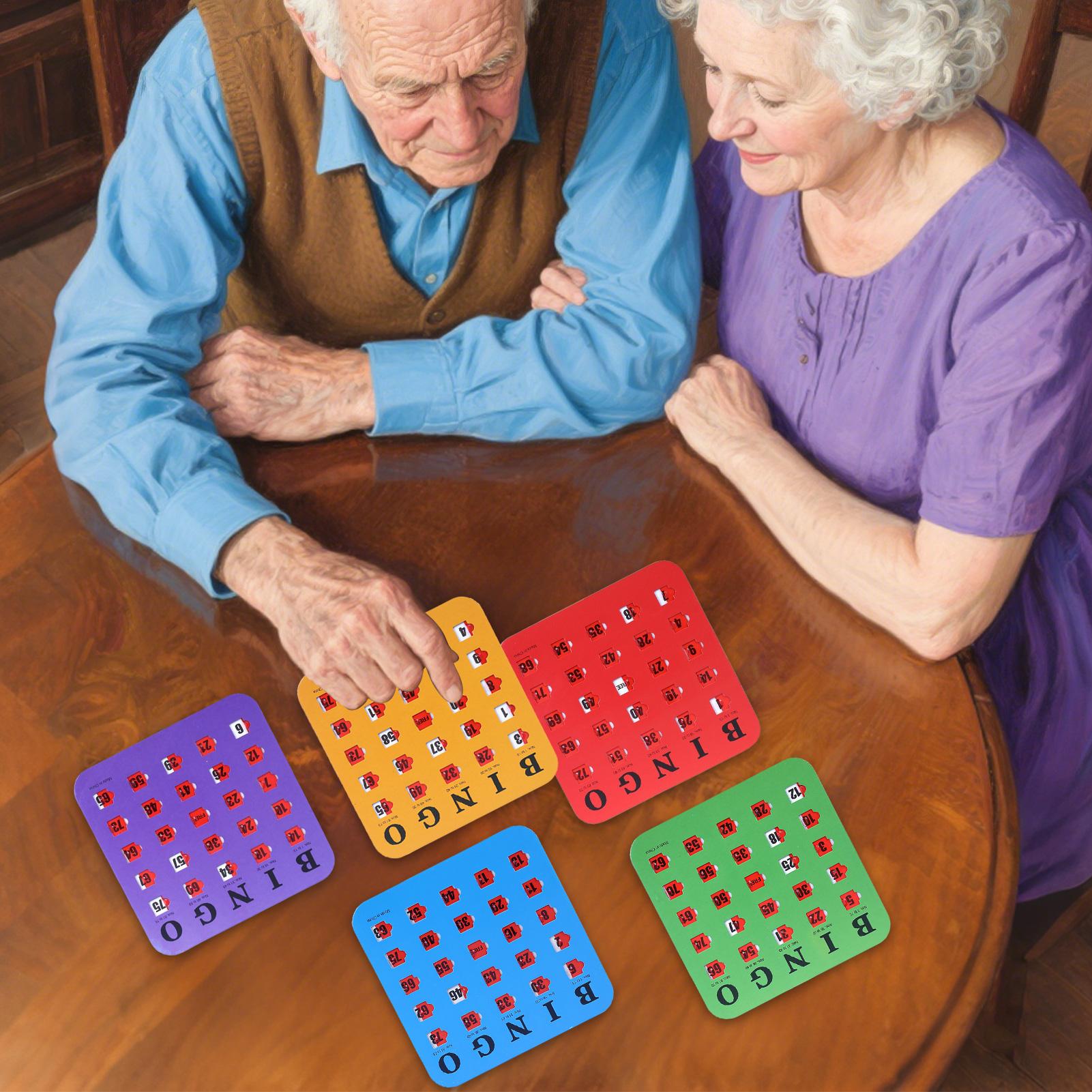 Party Games For Large Groups - 5枚入りビンゴゲームカード 大型印刷ビンゴカード 大人数向け 大人用 再利用可能な大型印刷ビンゴゲームカード