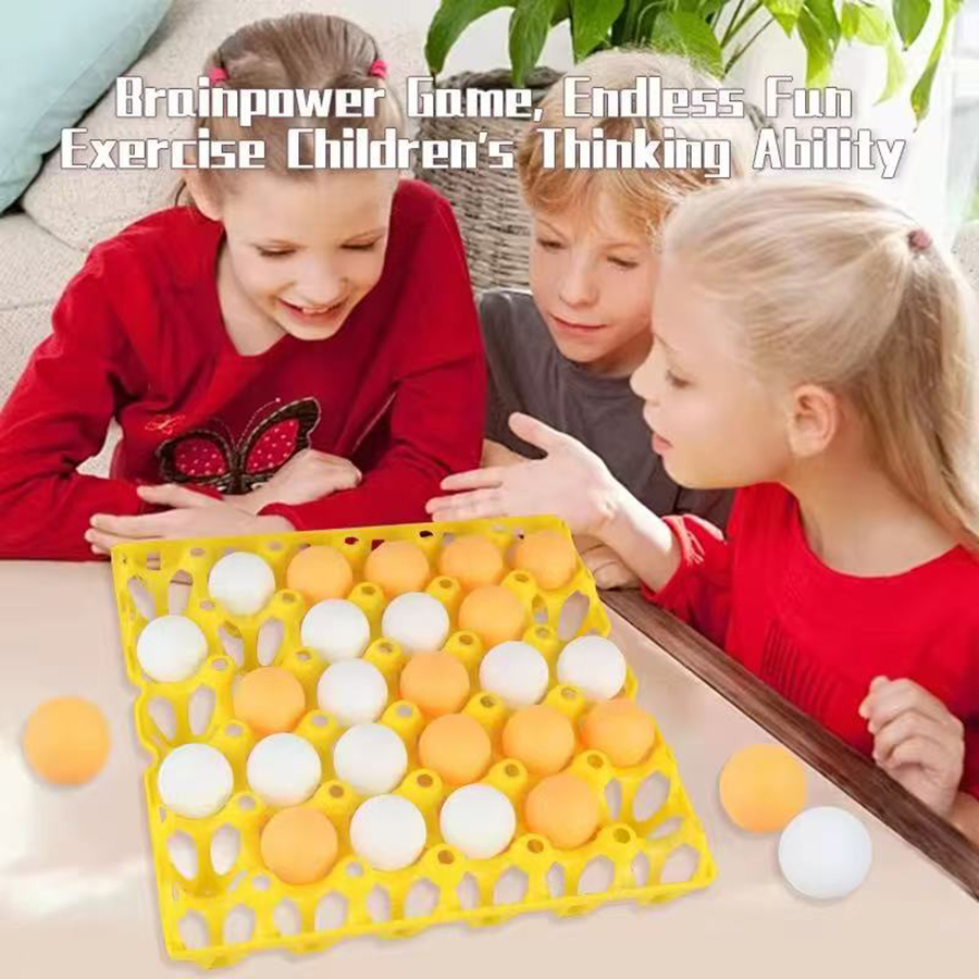 Party Games Jenga - キッズボールバウンシングピンポン三目並べゲーム - 楽しい親子インタラクティブトイ、ボールとエッグトレイを使ったパーティーチャレンジ！