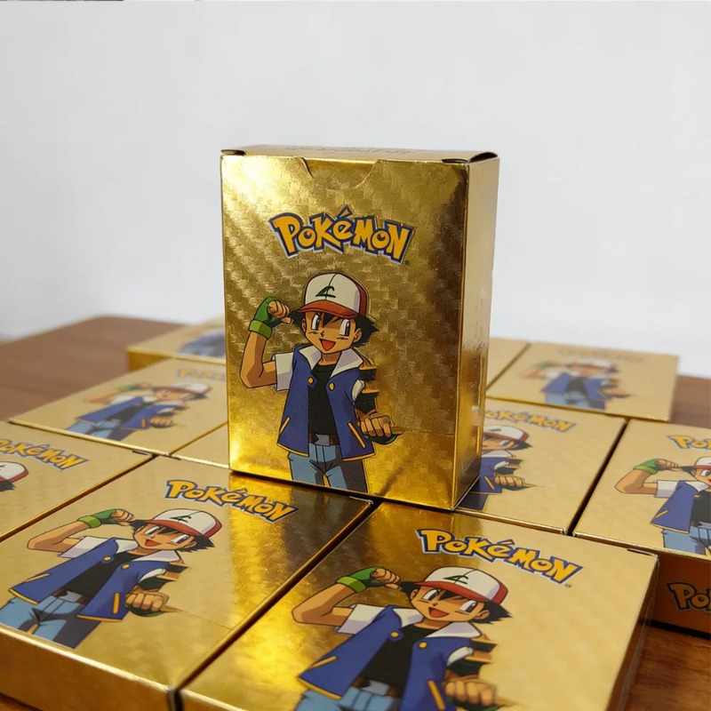 Party Games Cards - 55枚入りポケモンカード Vmax GX ゴールド箔フラッシュボックス パーティーインタラクティブゲーム 英語スペイン語