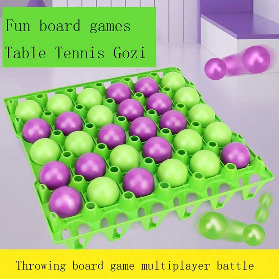 Party Games Jenga - 「Ping Pong Tic-Tac-Toe Game - 楽しい親子インタラクティブおもちゃ、ボールとエッグトレイ付きパーティーチャレンジ!