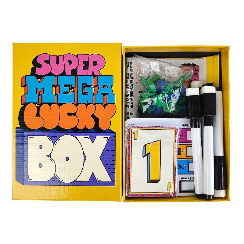 スーパーメガラッキーボックスボードゲーム 1～6人用 ファミ - Party Family Games のレビューと価格