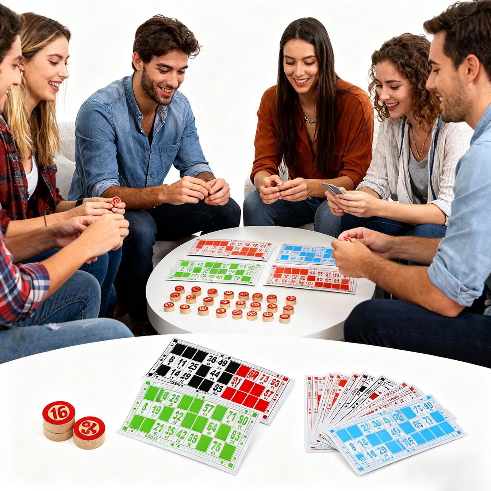 ヴィンテージ木製ビンゴゲームセット 大きな文字のカード パー - Party Games For Large Groups のレビューと価格