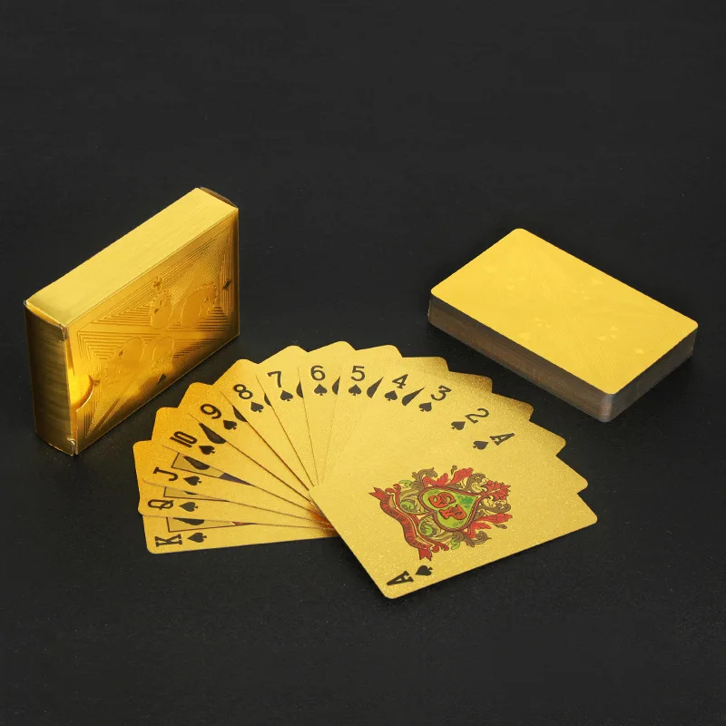 ポーカーカード金箔スカル,防水,PVC,プラスチック,ギャン - Party Games Using Playing Cards のレビューと価格