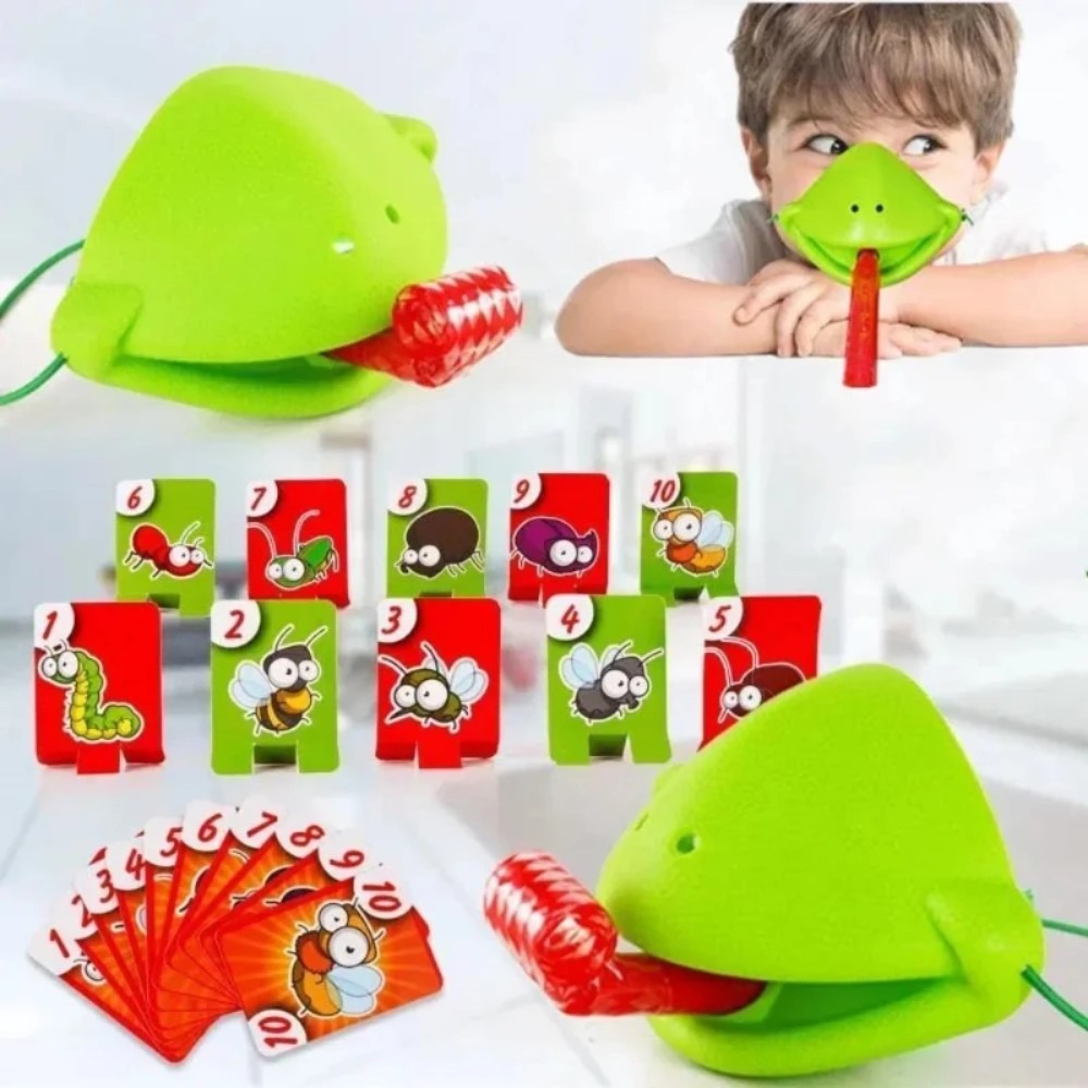 カエル、トカゲのマスク、舌を振る、カードを舐める、子供向けボ - Party Family Games のレビューと価格