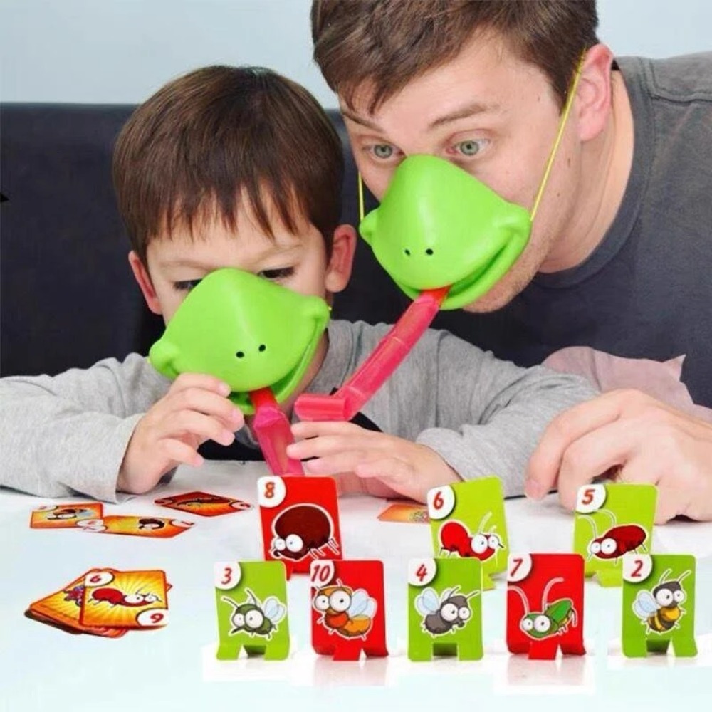 カエル、トカゲのマスク、舌を振る、カードを舐める、子供向けボ - Party Family Games のレビューと価格