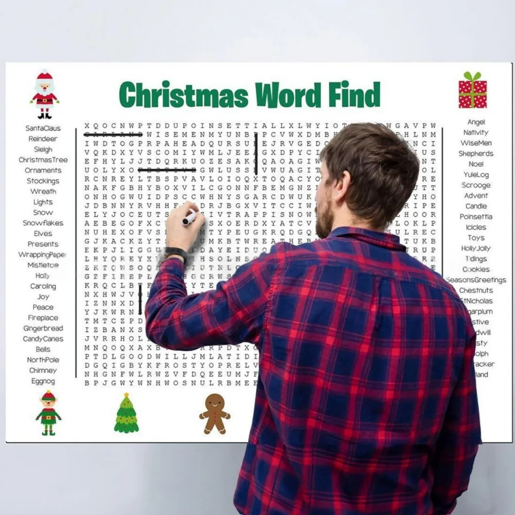 大きなクリスマスワードサーチポスター ホリデーパーティー用  - Party Games For Large Groups のレビューと価格