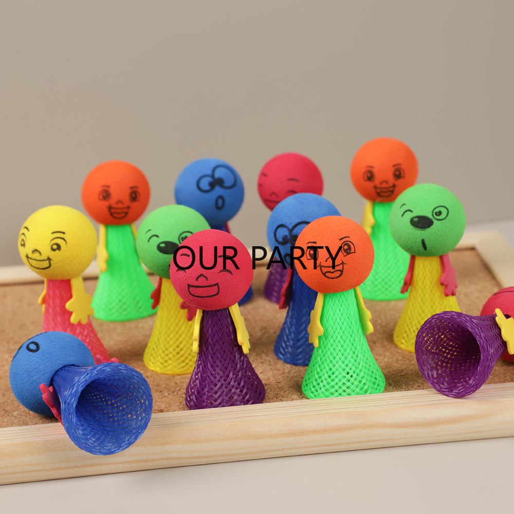 15 個のカラフルな小さなバウンスエルフジャンプ人形ストレス - Party Games Jenga のレビューと価格