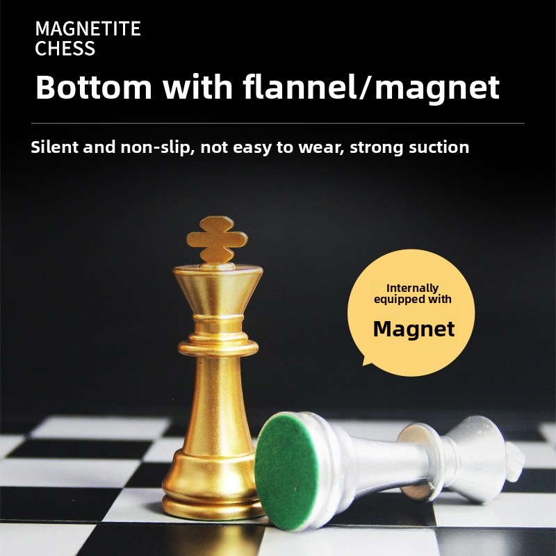 マグネティックゴールドシルバーチェスセット 折りたたみ式チェ - Book Party Games のレビューと価格