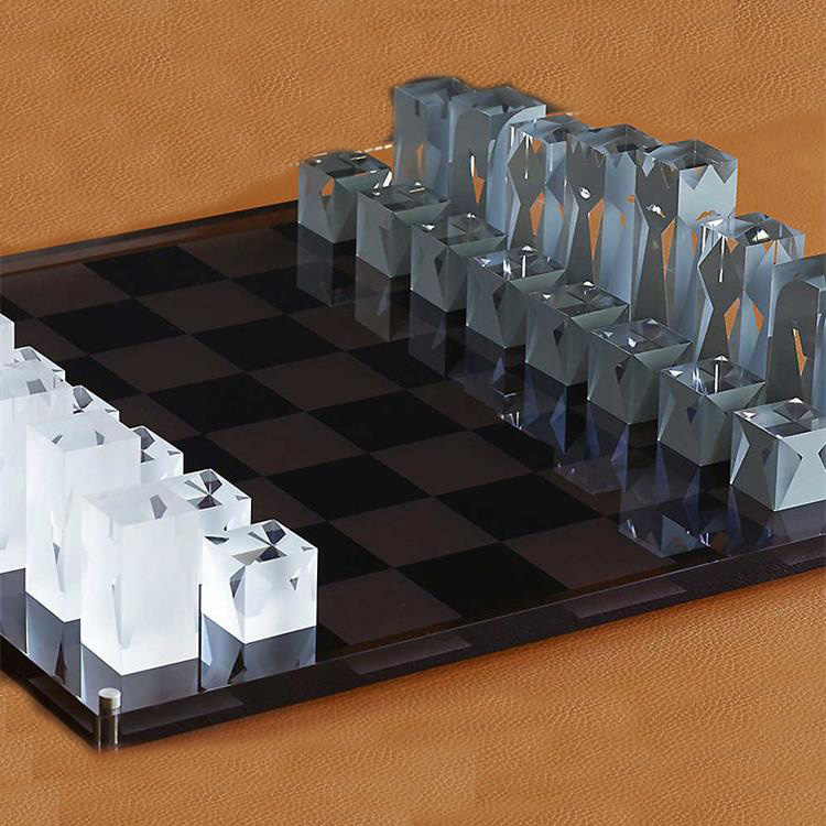絶妙なチェス装飾、創造的な透明グレー印刷、透明クリスタルアク - Book Party Games のレビューと価格