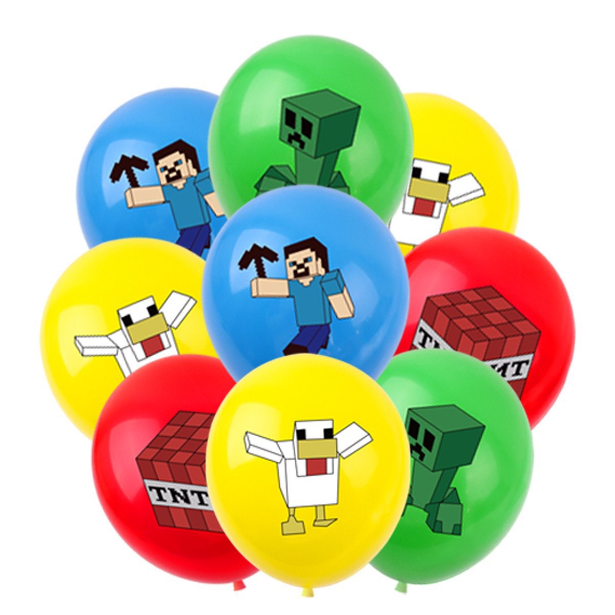 50/100個入り マインクラフト ピクセルバルーン アニメ - Party Games No Props のレビューと価格