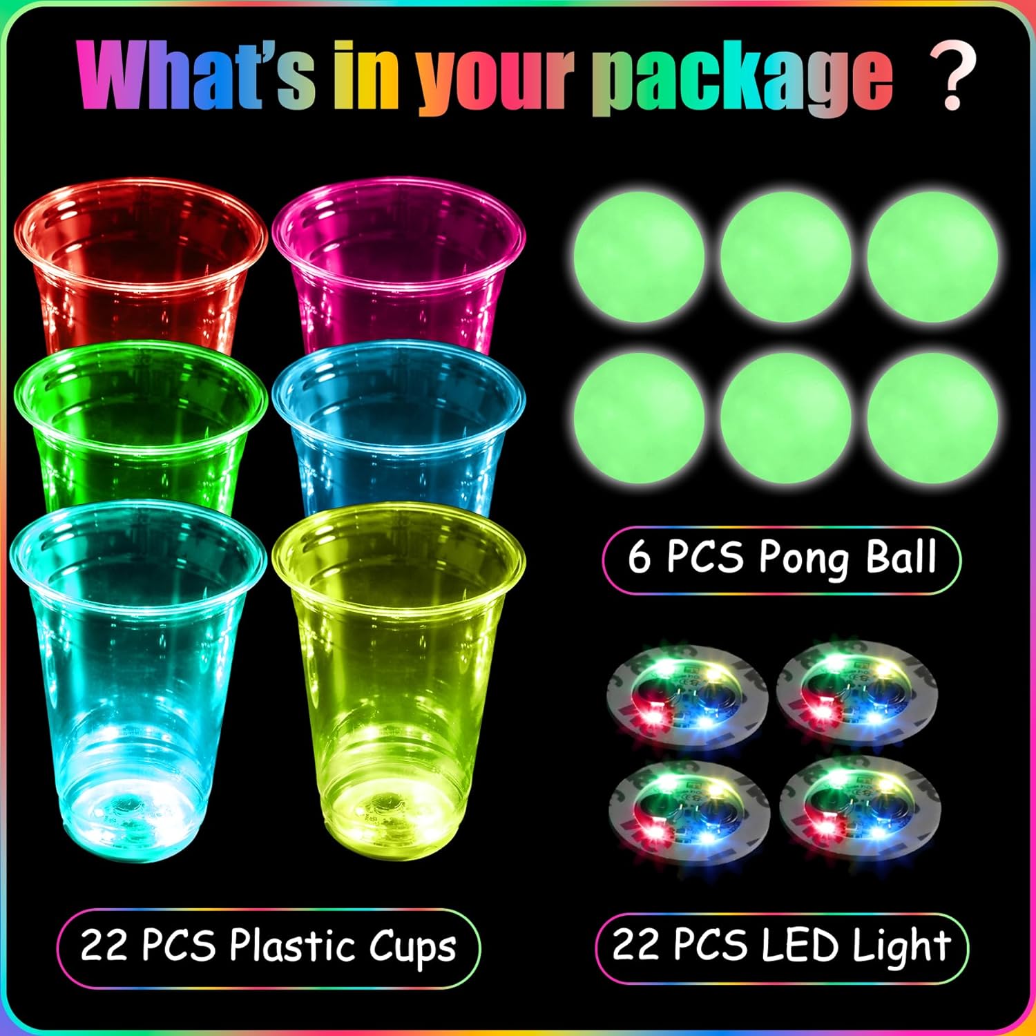 きらめくパーティービールのゲーム、LEDカップ、夜のボールで - Party Games Jenga のレビューと価格