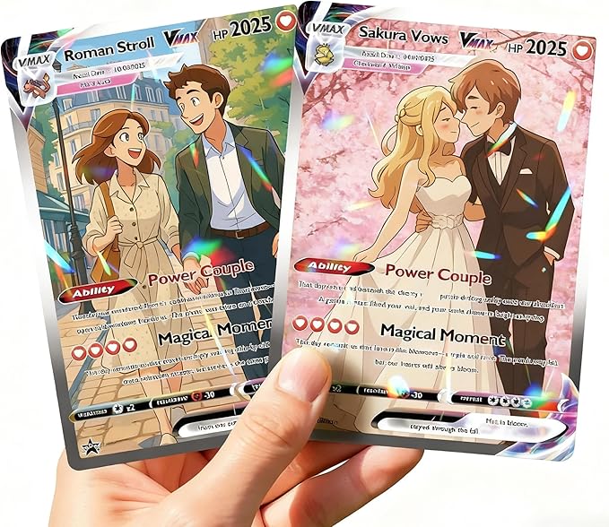 パーソナライズされたアニメ記念日カード カスタム写真結婚ポス - Party Games Cards のレビューと価格